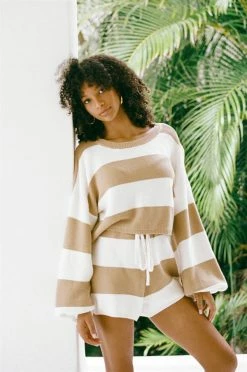 Teana Knit Shorts - Tan -Deals Sabo Skirt Store 276fe516 e20c 43be 8e4e f8977a990323