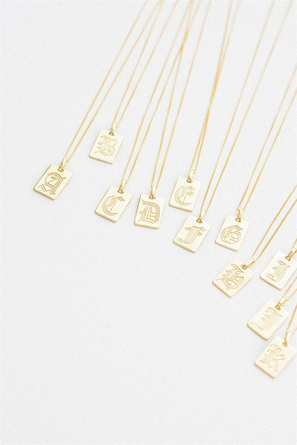 18K Script Initial Necklace 2 18K Script Initial Necklace - Image 2