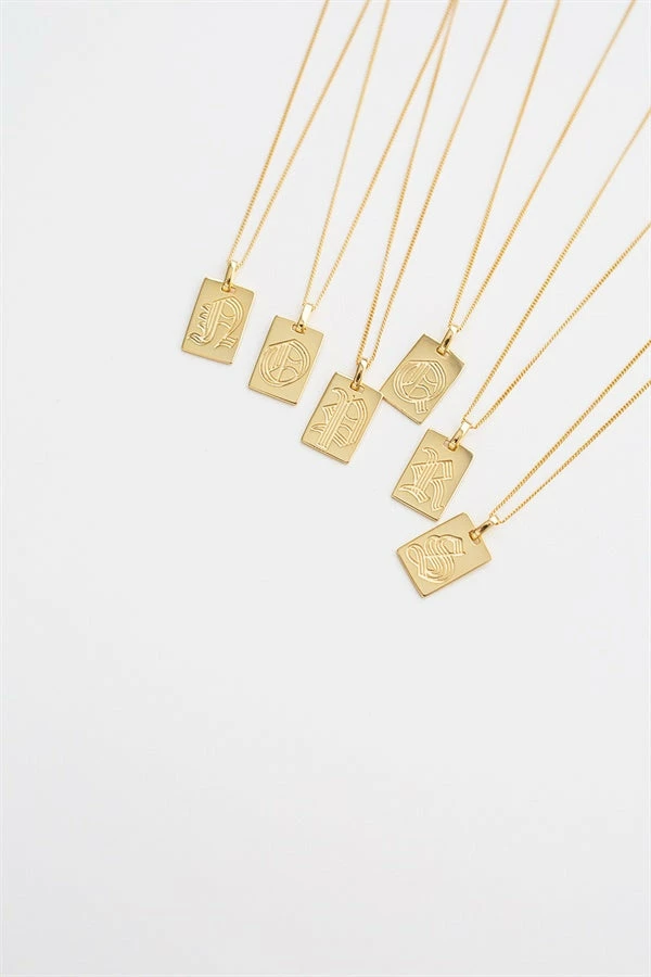 18K Script Initial Necklace 4 18K Script Initial Necklace - Image 4