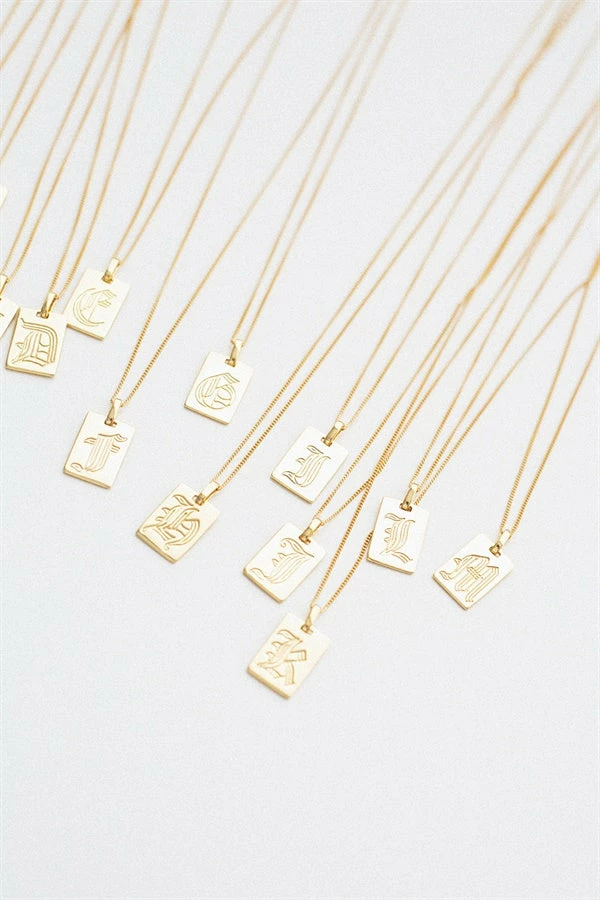 18K Script Initial Necklace 3 18K Script Initial Necklace - Image 3