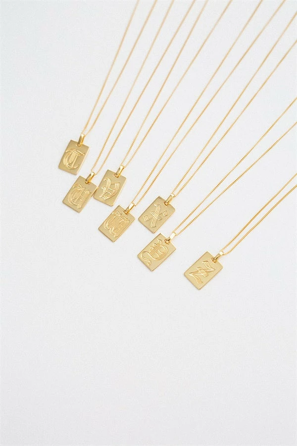 18K Script Initial Necklace 5 18K Script Initial Necklace - Image 5