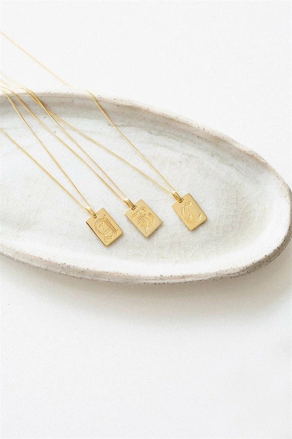 18K Script Initial Necklace 1 18K Script Initial Necklace